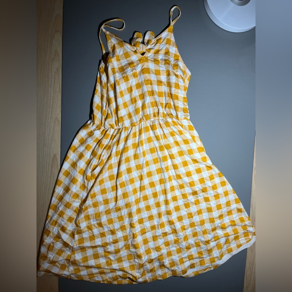 Nordstrom Yellow and White Gingham Kids Dress